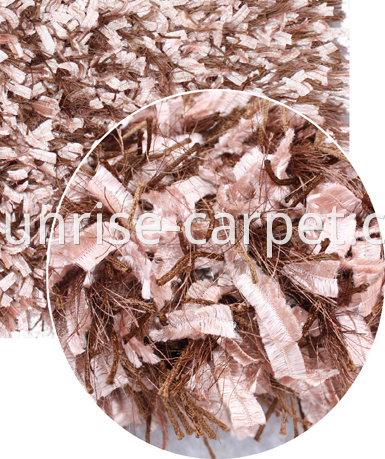 Silk Viscose Feather Yarn mix Shaggy Rug